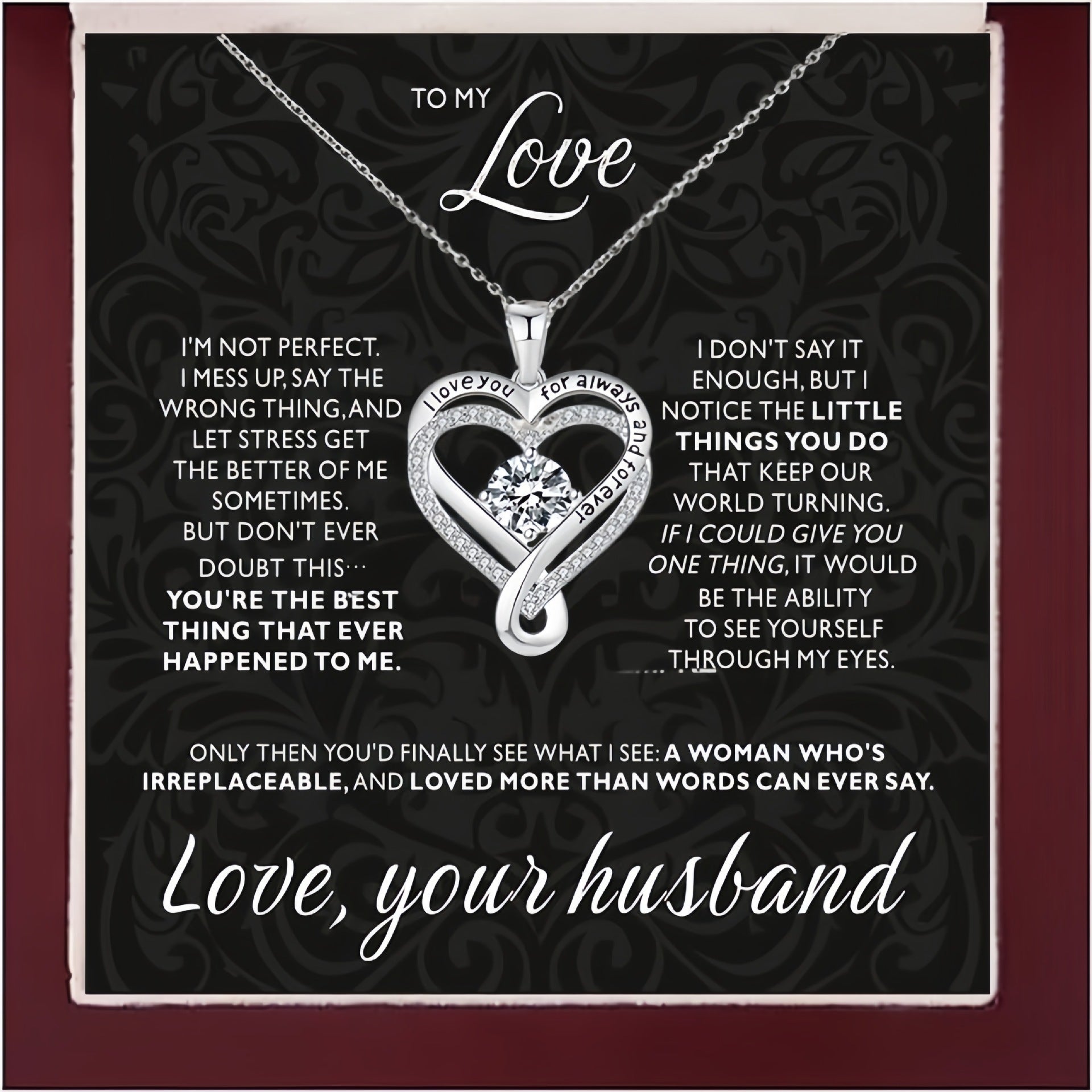 Eternal Heart Necklace for Women Personalized Heart PendantChoker Necklace Neck Chain