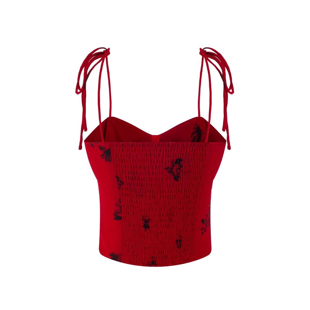 Red Camisole Crop Top
