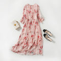 Floral Mulberry Silk Maxi Dress