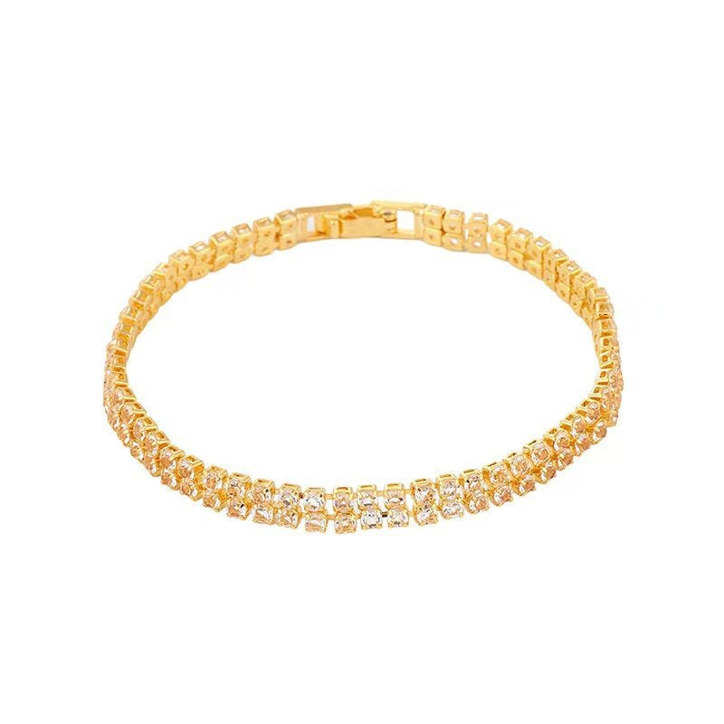 Full Diamond Zircon Couple Bracelet