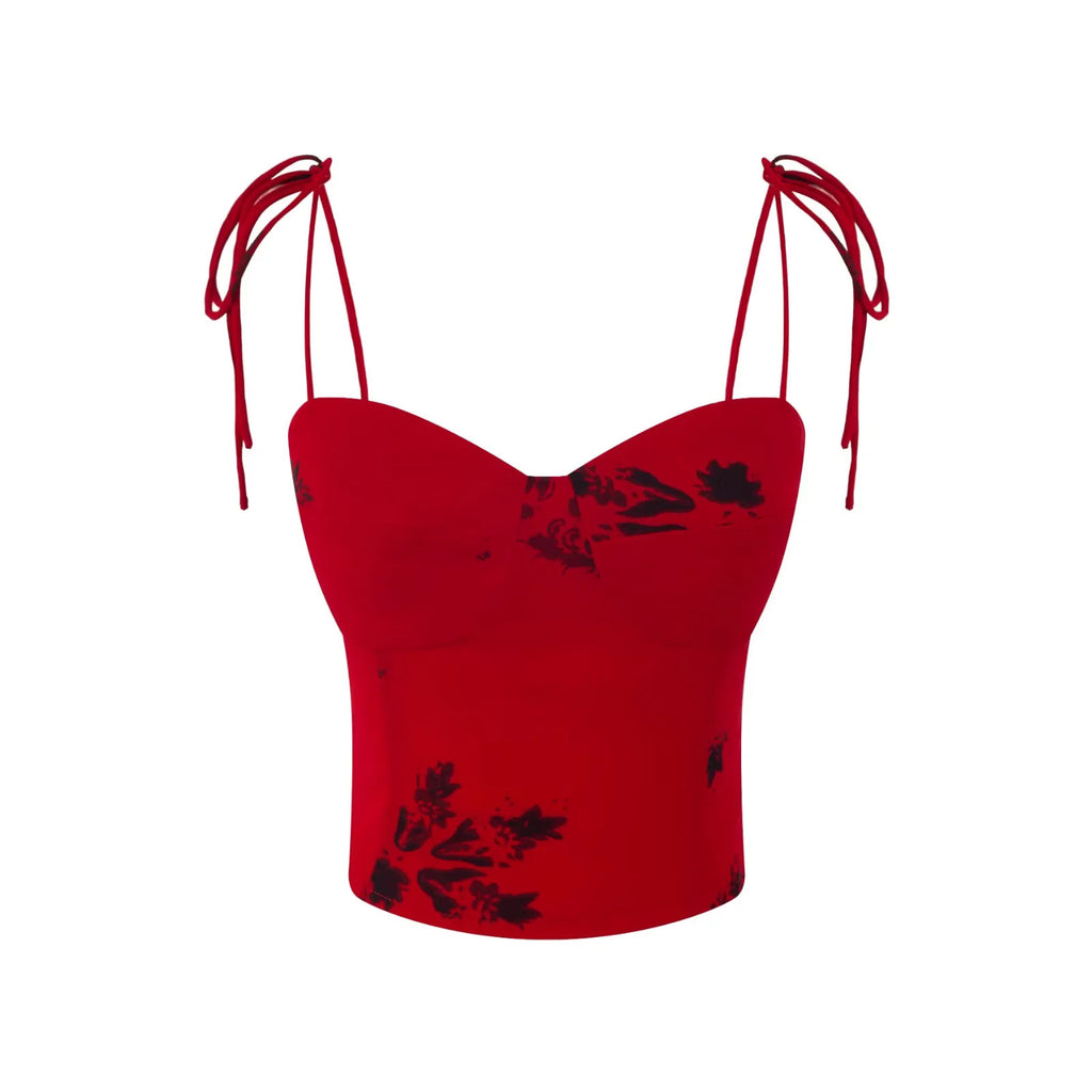 Red Camisole Crop Top