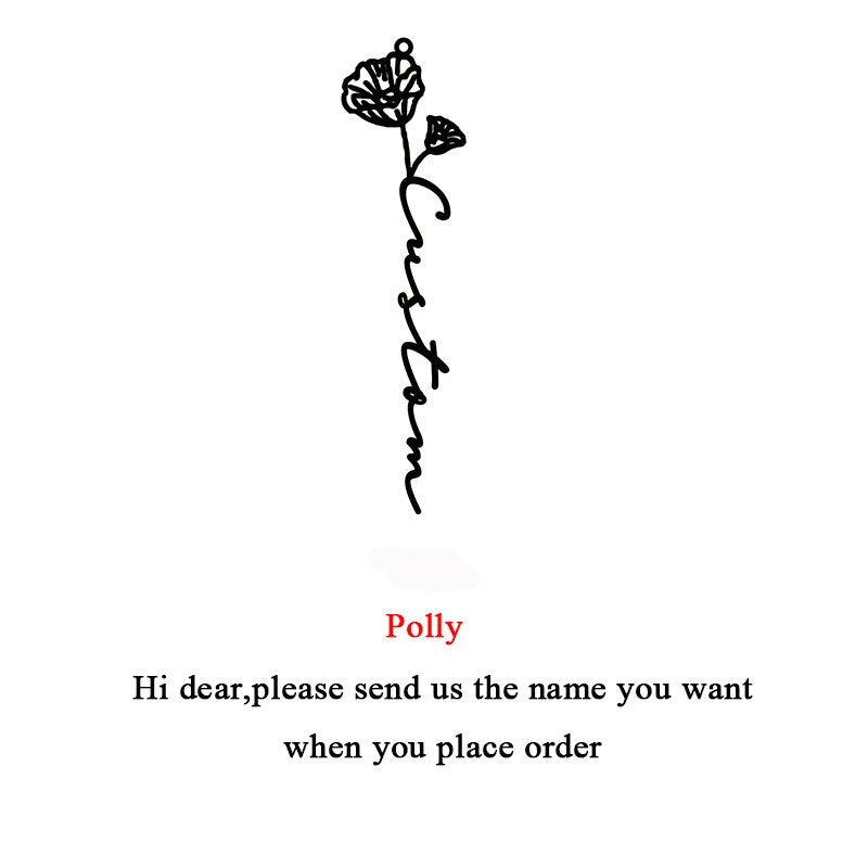 New Custom Name Rose Necklace For Lover Personalized Gold Color Flower Name Charm Necklaces Women Couple Love Gift