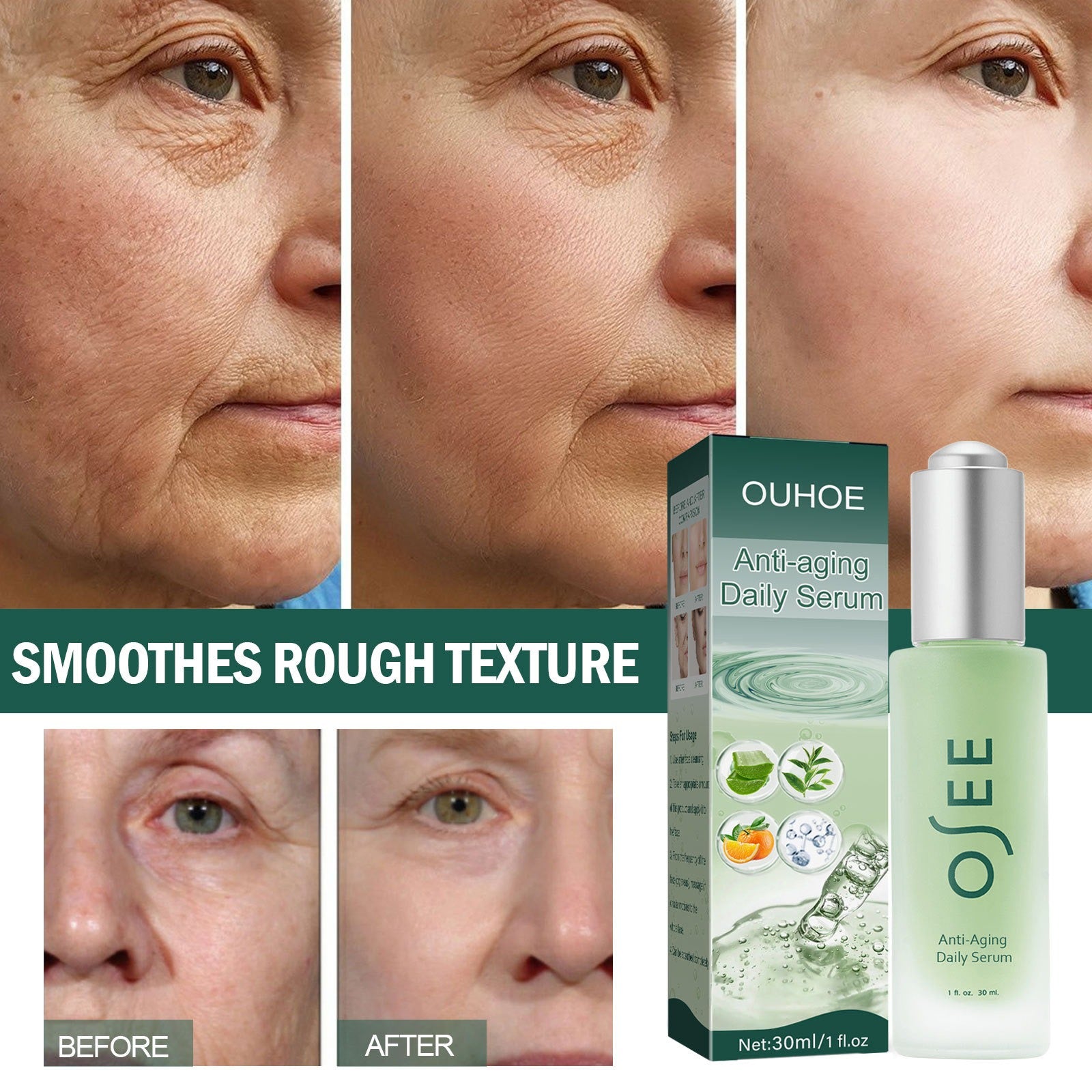 OUHOE Collagen Brightening Facial Essence | Anti-Aging Face Serum