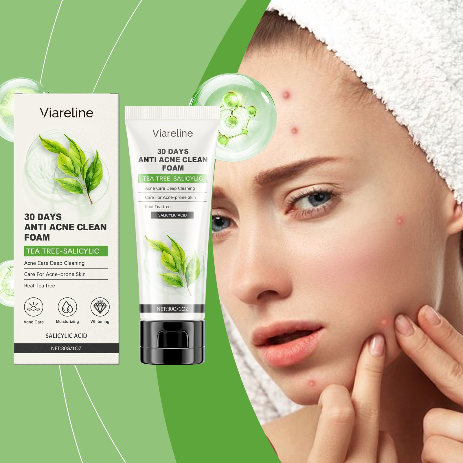 Viareline Salicylic Acid Facial Cleanser | Oil Control & Pore Refining